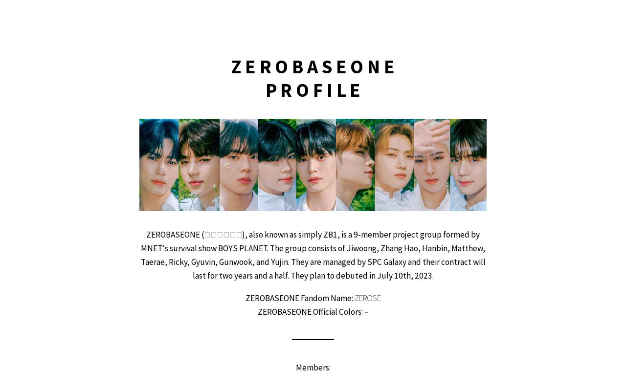 Zero Code Members ZEROBASEONE Profile